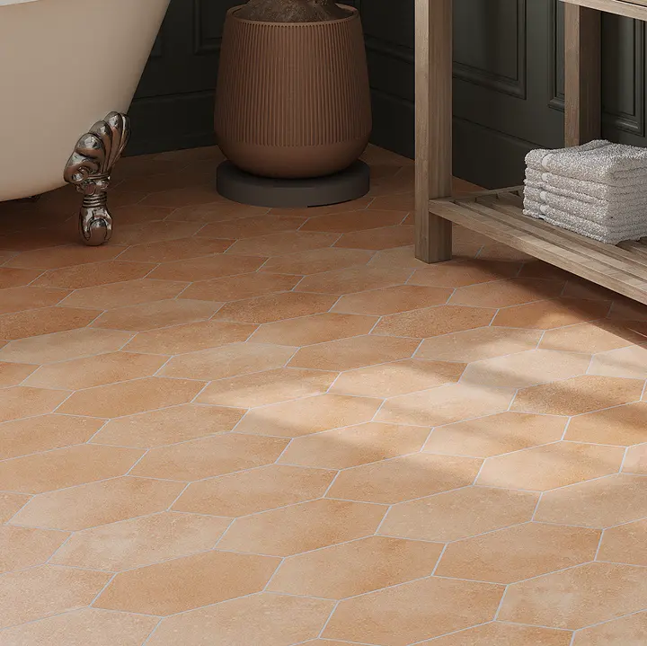 Camila Terra Cotta Hex Porcelain Tile