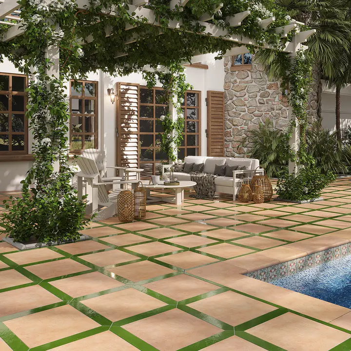 Camila Terra Cotta Square Tile – 18x18 - Image 2