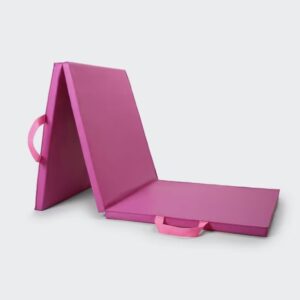 Yoga Mat Tri-Folding Fitness Pilates Non Slip 3 Panel Mat - Pink