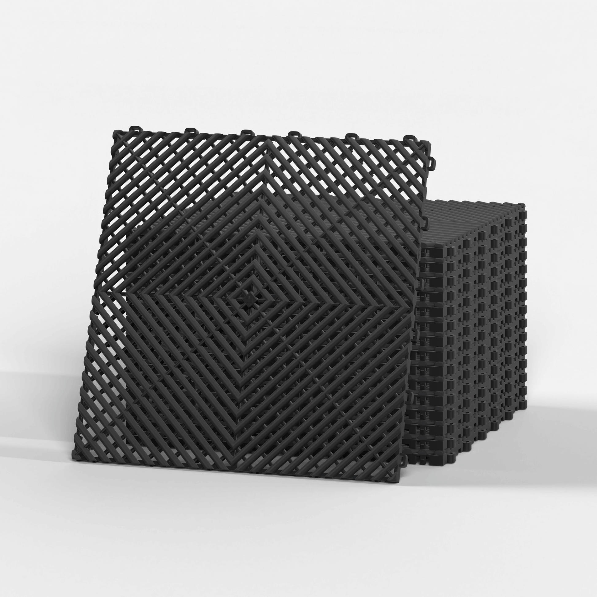 Jet Black Garage Floor Tiles