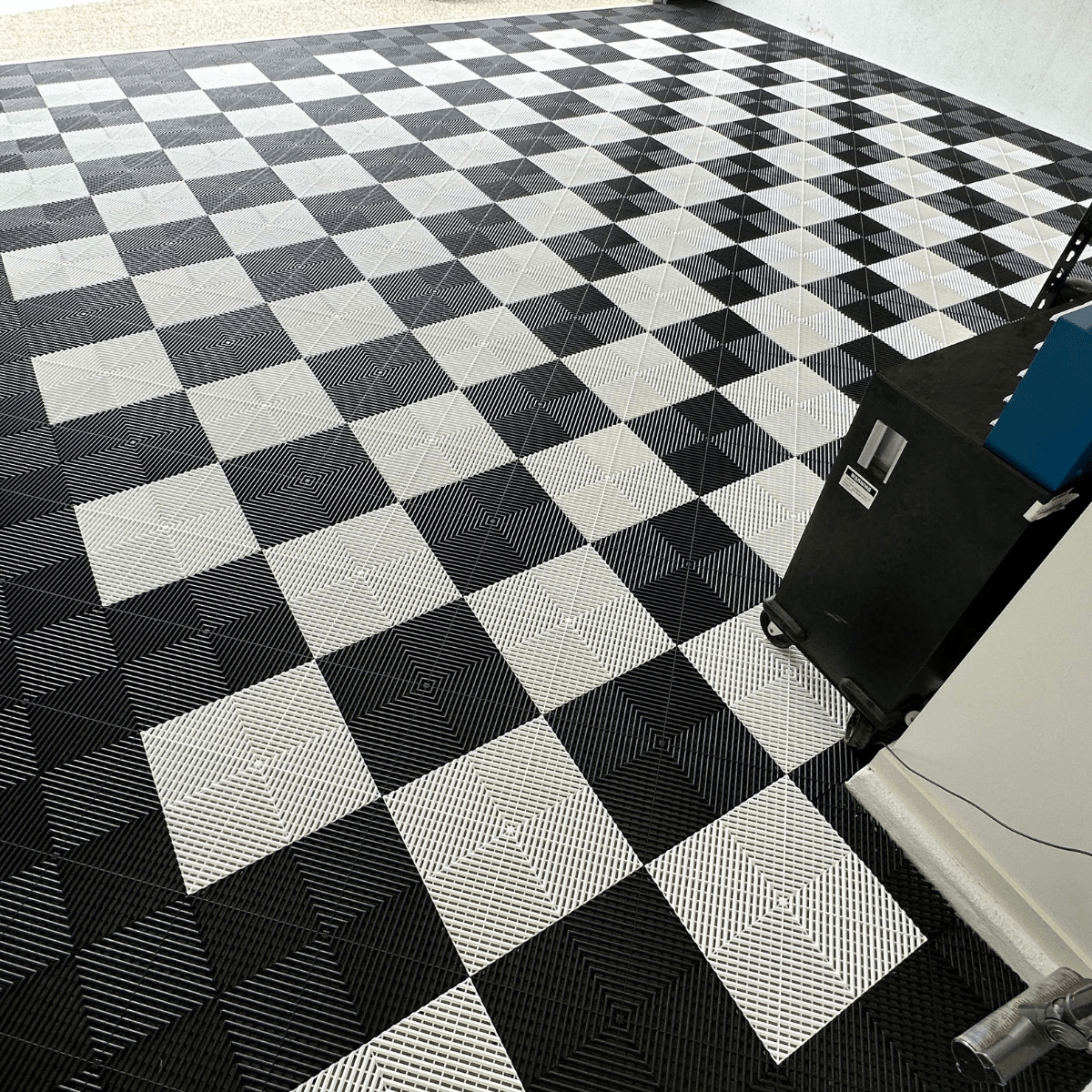 Jet Black Garage Floor Tiles